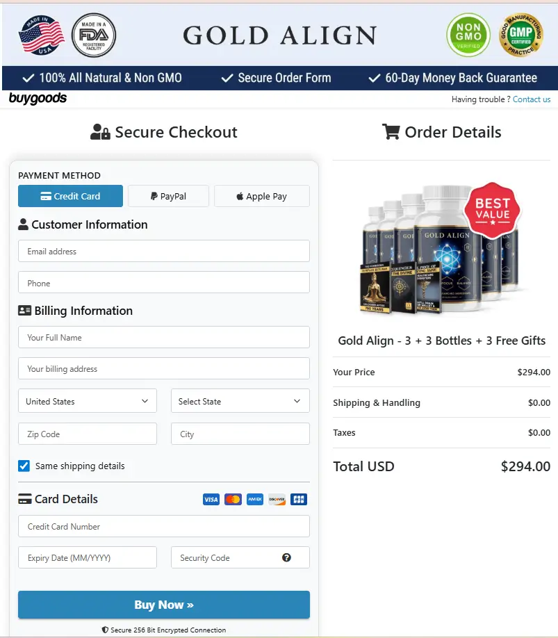 Gold Align-Secure-Checkout